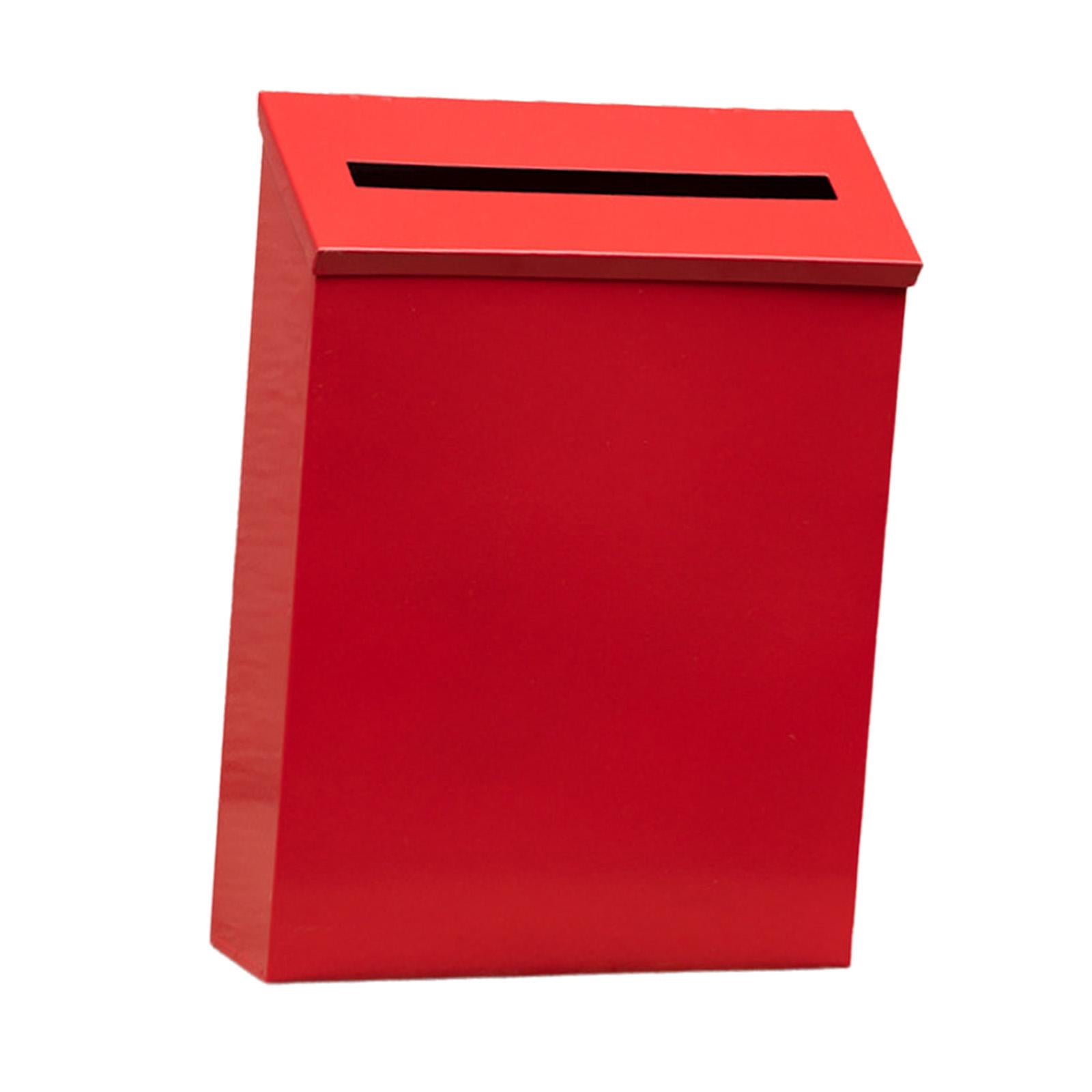 Wall Mount Mailbox Large Capacity Modern Newspaper Holder Box for Front Door Red