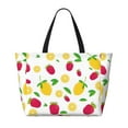 thumbnail image 2 of Honeii Strawberry and Lemon for Tote Bag with Adjustable Strap,Beach Bag, Waterproof Sandproof Beach Tote Bag, Large Capacity Foldable Beach Bags, 2 of 7