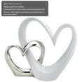 thumbnail image 2 of Double Open Heart Cake Topper Silver and White Wedding decor decoration centerpiece, 2 of 5