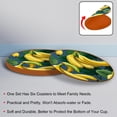 thumbnail image 4 of Banana 6PCS Round Coasters Set, Microfiber Leather Drink Coasters 11x11 cm/4.3x4.3 in - Heat Mats for Home and Kitchen Use, 4 of 6