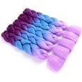 thumbnail image 3 of Cabello trenzado, trenzas Jumbo Ombre de 24 pulgadas, 5 piezas de cabello trenzado africano, extensión de cabello de fibra sintética para trenzado de ganchillo (púrpura/azul marino/púrpura claro) brillar Electrónica, 3 of 5