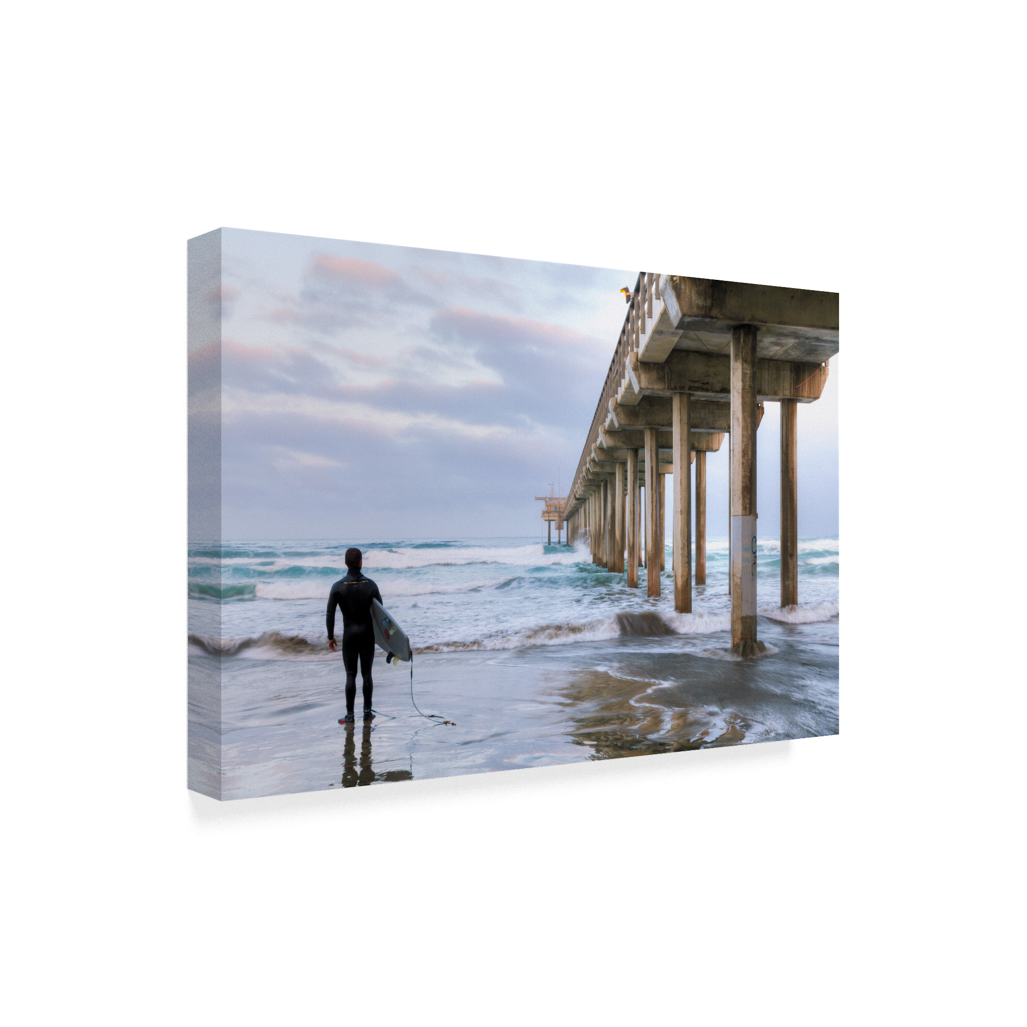 Trademark Fine Art 'Sizing Up The Surf' Canvas Art by Chris Moyer