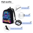 thumbnail image 5 of XMXT Backpack for School Work, Retro Colorful Pixel Gamer Canvas Bookbag Travel School Bag for Women Men, M, 5 of 7