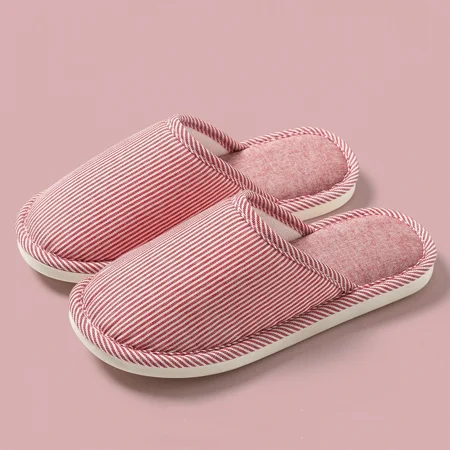Linen Slippers Indoor Home Breathable Women Men Slides Linen Couples Anti-slip Shoes Beach Sandals Shoes Comfortable Flats TUOXIE