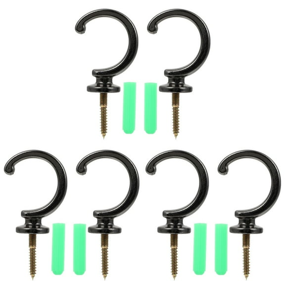 6 Pcs Decorate Hangers Curved Curtain Rod Wall Hook Holder Buckles Hotel Hooks Zinc Alloy Child
