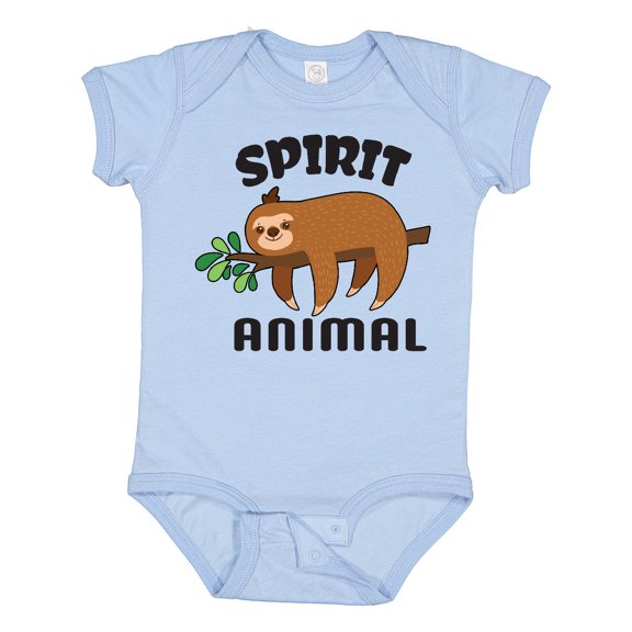 Inktastic My Spirit Animal is a Sloth with Sloth Illustration Boys or Girls Baby Bodysuit