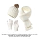 thumbnail image 3 of Conjunto de gorro y guantes de punto de invierno | Material de terciopelo Negro, Azul marino, Rosa, Beige, Blanco, Vino, Morado, Plata | Accesorios para exteriores gruesos y cálidos | Aislamiento, 3 of 6