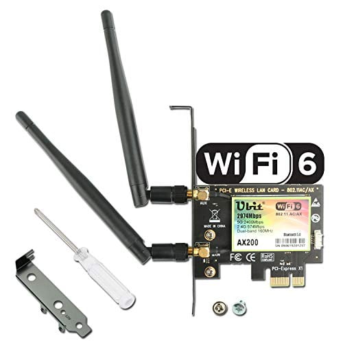 EDUP WiFi 6 WiFi Adapter AX 3000 Mbps AX200 Dual Band 5GHz/2.4GHz PCI-E Wireless WiFi Network Adapter Card with Bluetooth 5.0 for Desktop Windows 10 64-bit