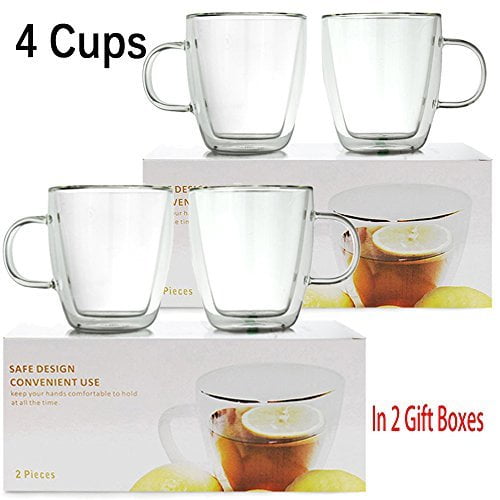 12 Pcs Clear Base Tea Coffee Espresso Cups Set Cup Mug Glassware Dining Gift 