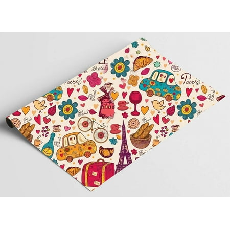 Accuprints Gift Wrapping Paper Pack Of 10|Design Coffee Paris |Size 20 X 30 Inch