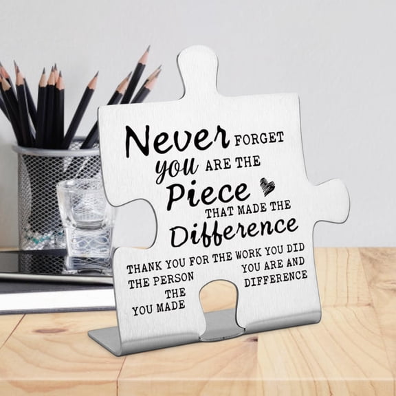 Thank you Appreciation gifts for Mentor Teacher Nurse, Going Away Gift Retirement Gift for Coworker Boss, Never forget you are the Piece that Made the Difference, Funny Office Desk Decor
