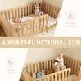 thumbnail image 5 of Bellemave Twin Size Montessori Floor Bed, Solid Wood Floor Bed Frame with Fence Railings & Door, Twin Playhouse Bed Frame Easy to Assembly,Natural, 5 of 7
