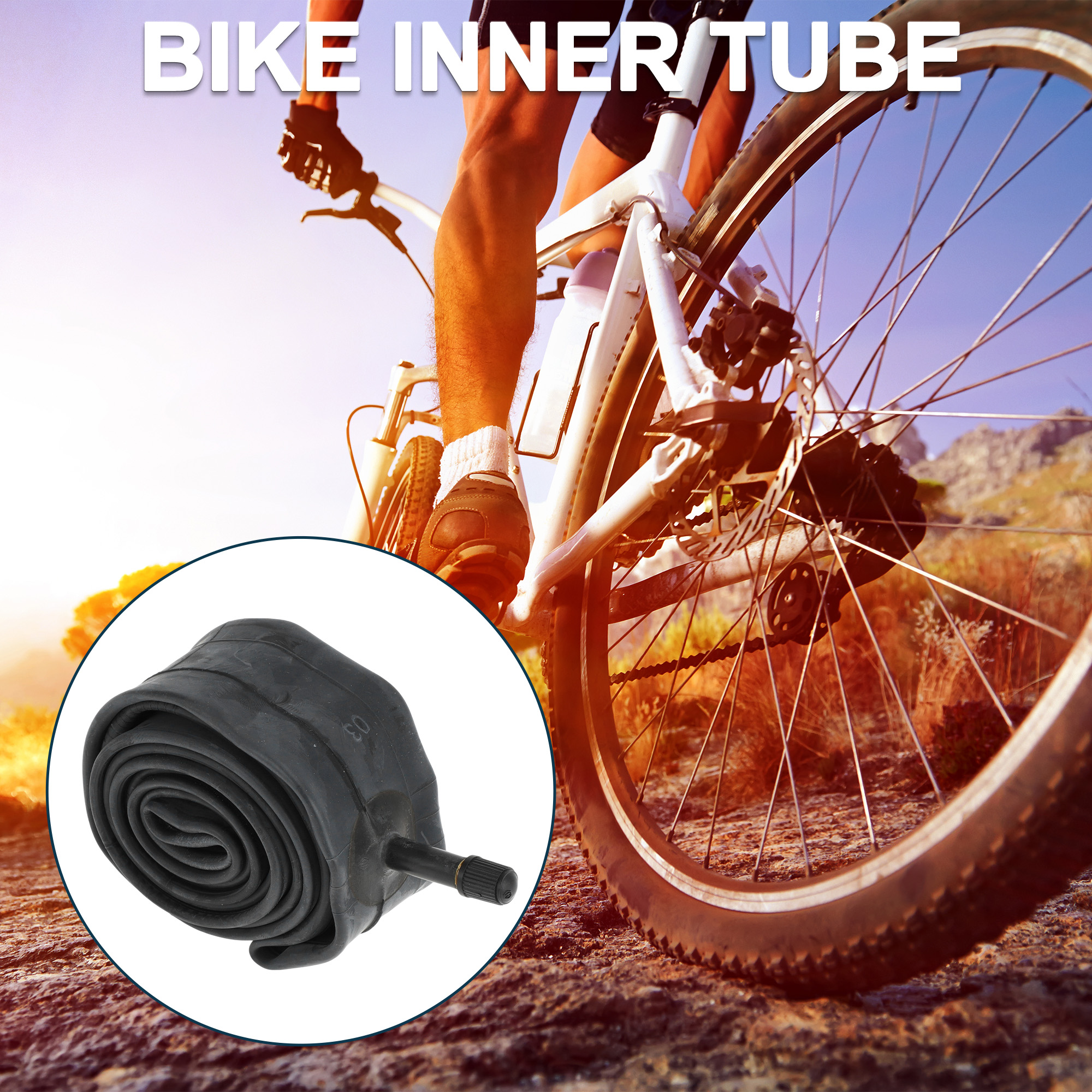 Unique Bargains Bike MTB Cycling Inner Tire 20x1.75/1.95 America Type Valve Inner Tube