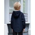 thumbnail image 4 of IDOPIP Kids Boys Summer Lightweight Waterproof Hooded Jacket with Pockets Toddler Fall Windbreaker Outfits Zip Up Thin Outwear Coats 18-24 Months Blue, 4 of 12