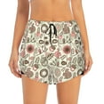 thumbnail image 3 of Uemuo Squirrel In The Forest Pattern Women's Athletic Shorts High Waisted Running Shorts with Liner Pockets Gym Elastic Workout Shorts-, 3 of 9