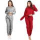 thumbnail image 4 of Mujeres Sport Yoga Crop Top Blusa O-cuello Manga larga Ropa deportiva informal Pullover Top Camiseta Abanopi Cima, 4 of 7