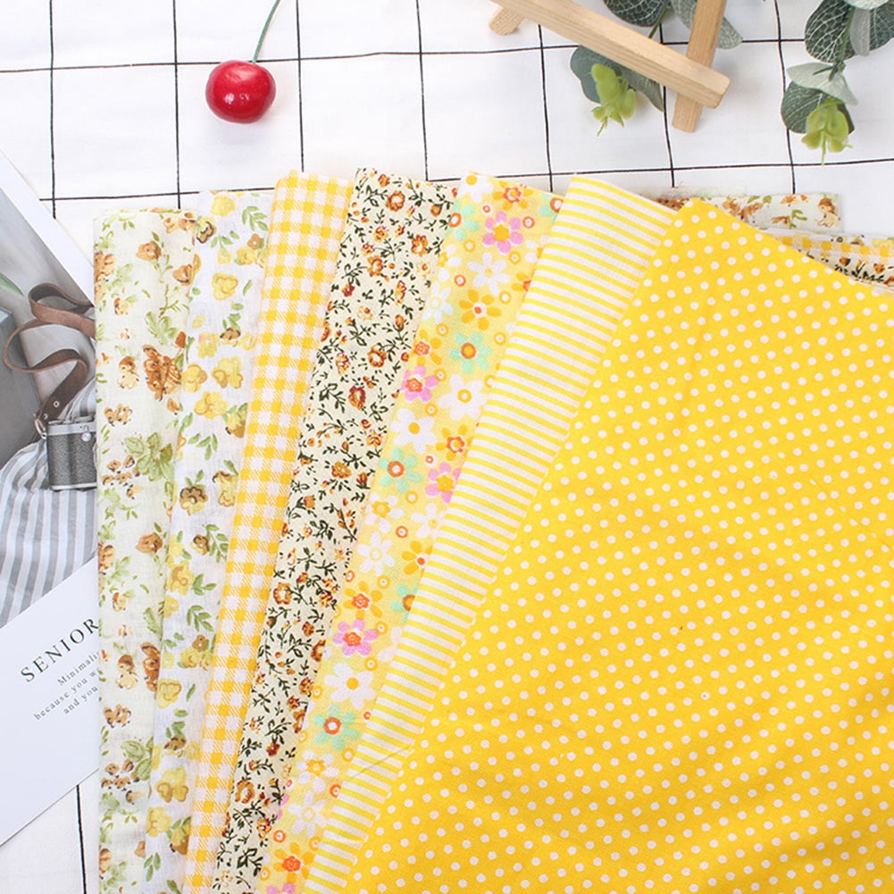 Craft 7pcs Assorted Pre Cut Charm Squares Quilt DIY Cotton Fabric 25*25cm 