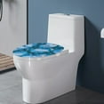 thumbnail image 3 of ZUXONGSY Blue Marble Print Toilet Lid Seat Cover Elongated Toilet Cover Protector Universal with Elastic Bottom Machine Washable Toilet Cover Fit Size 17.3 x 13 Inches, 3 of 6