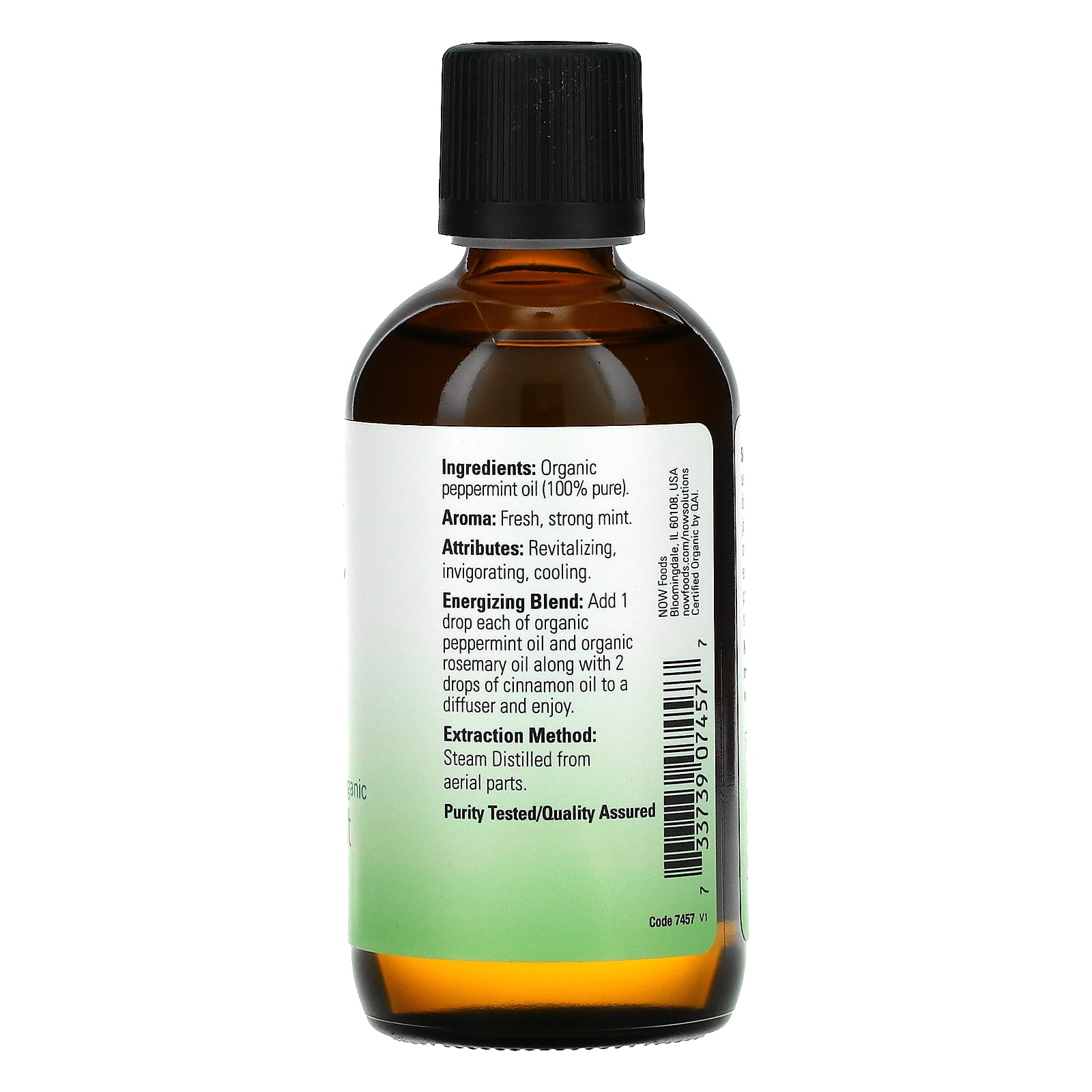 NOW Foods Organic Essential Oils, Peppermint, 4 fl oz (118 ml)