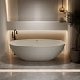 thumbnail image 4 of MIKIBAMA 67'' Freestanding Bathtub Resin Stone Soaking Bathtub, 4 of 5