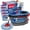 Rc + 4 Rc Refills, variant on Microfiber Spin Mop & Bucket Floor Cleaning System with 4 Extra Mop Head Replacements