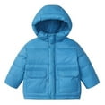 thumbnail image 2 of Parkas de manga larga, chaqueta de invierno con capucha y plumón cálido para niños y niñas, ropa infantil mediana y grande, chaqueta gruesa y corta, tops de algodón para niños., 2 of 8