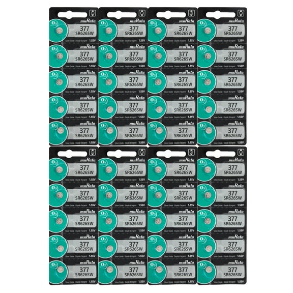 Murata SR626SW 377 Silver Oxide Watch Battery 40 Pack
