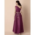 thumbnail image 5 of Indya Women's Wine Foil One Shoulder Belted Maxi Kurta, 5 of 6