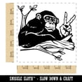 thumbnail image 2 of Peace Loving Bonobo Chimpanzee Square Rubber Stamp Stamping Scrapbooking Crafting - Large 2.75in, 2 of 7