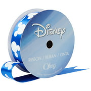 Offray 7/8" Mickey Mouse Silhouette Blue Single Face Satin Ribbon, 9 Yards, 3 Pack