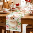 thumbnail image 5 of Easter Bunny Cotton Linen Table Runner for Dining Kitchen, Pink Tulip Flowers Rabbit Country Botanical Wedding Outdoor Party Tablerunners, Dresser Scarf Coffee Tablecloth Runners 13x36 Inches, 5 of 9