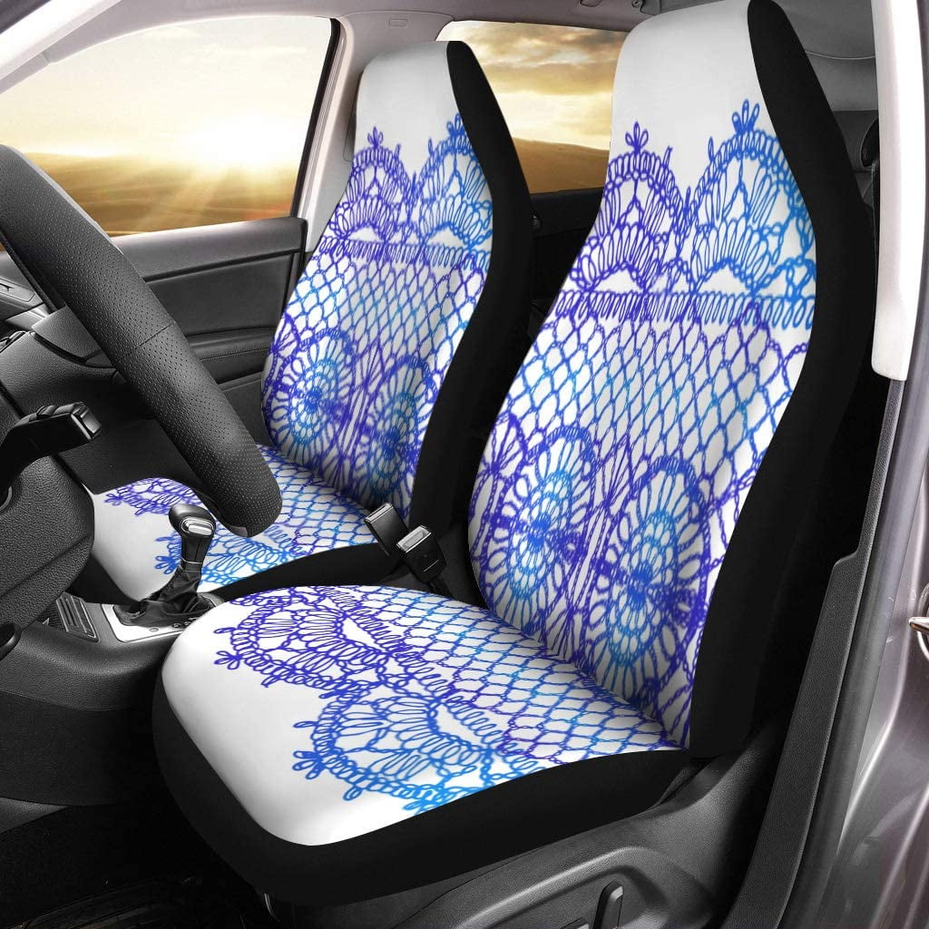 RYLABLUE Set of 2 Car Seat Covers Knitted Patterns Crochet Mesh Knitting Woven Macrame in The Universal Auto Front Seats Protector Fits for Car SUV Sedan Truck Walmart
