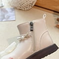 thumbnail image 6 of Viluyesy Girls Boots Soild Color Keep Warm Pull On Flat Bottom Casual Fashion Fall and Winter Shoes for Girls Beige US 13.5, 6 of 7