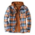 thumbnail image 2 of DPTALR Men Zipper Casual Hooded Fake Two Loose Thicken Lattice Jacket, 2 of 3