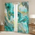 thumbnail image 2 of Castle Fairy Gradient Abstract Marble Blackout Curtains Set of 2 (52x84 Each) for Teens Boys Girls,Teal Golden Grey Window Curtains,Marbling Watercolor Curtains and Drapes,Ultra Soft Home Decor, 2 of 6