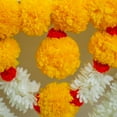 thumbnail image 3 of Vasant Vaibhav Door Bandhanwar Toran | Toran Door Hanging | Marigold Decorations for Pooja, Bandhanwar, Diwali | Decorations for Door Mantle | Indian Thoranam Decorations | 5 Feet (Pack of 1), 3 of 4