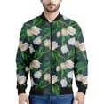thumbnail image 3 of Chaqueta con cremallera con estampado 3D de flores de tulipán de los Países Bajos para hombre y mujer, sudadera con estampado floral, camisetas de manga larga geniales, chaquetas bomber de calle, 3 of 5