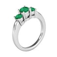 thumbnail image 4 of Mauli Jewels Rings for Women 1.80 Carat Three Stone Round Shaped Emerald Ring 4-prong 10K White Gold, 4 of 7