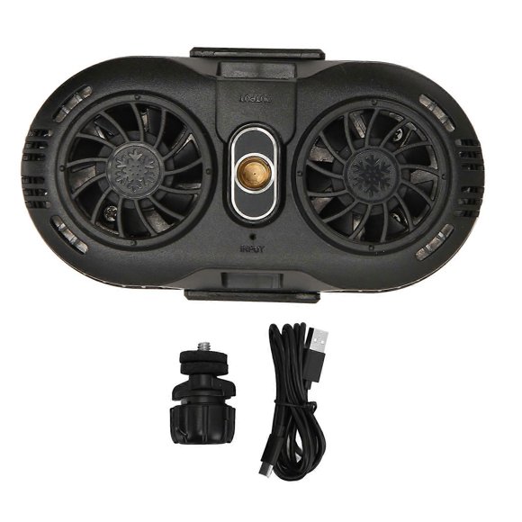 Cell Phone Cooler Semiconductor Cooling Silent Phone Radiator with Dual Fan Fast Cooling for Gaming Livestreaming Black