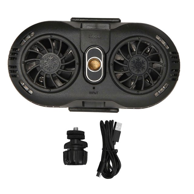 Cell Phone Cooler Semiconductor Cooling Silent Phone Radiator with Dual Fan Fast Cooling for Gaming Livestreaming Black