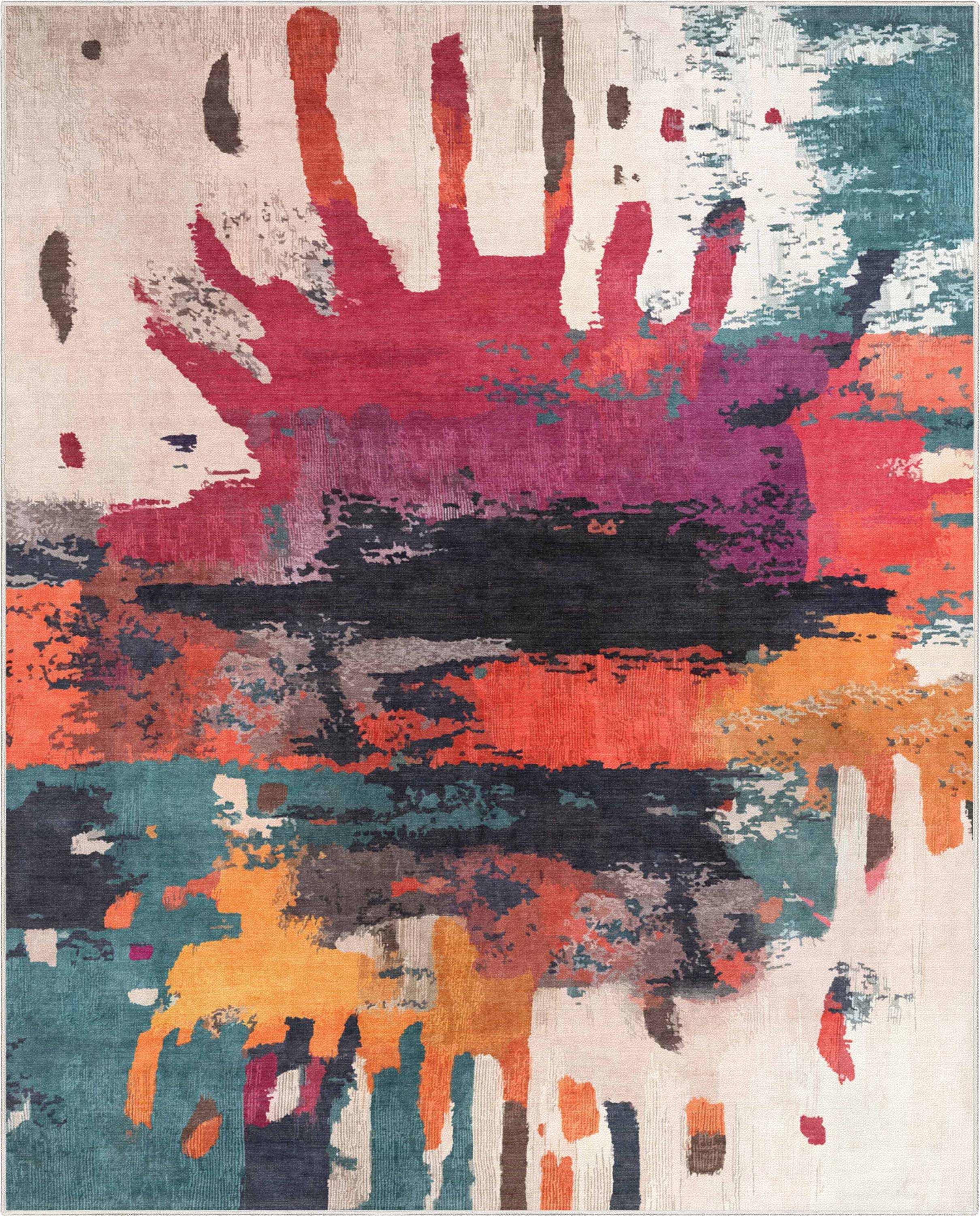 Well Woven Chromatic Splash 7'7" x 9'10" Rug – Vibrant Multicolor, Stain-Resistant & Easy to Clean