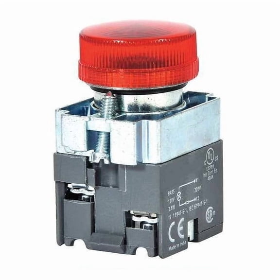 Dayton Pilot Light, 22mm, LED, Red, Size: 22 mm 30G222
