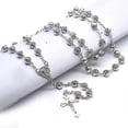 thumbnail image 5 of Rosary Catholic Necklace Lady Girl Silver Rose Metal Prayer Rosary Chain Cross Christian Jewelry Gift For Women Men D5qb, 5 of 5