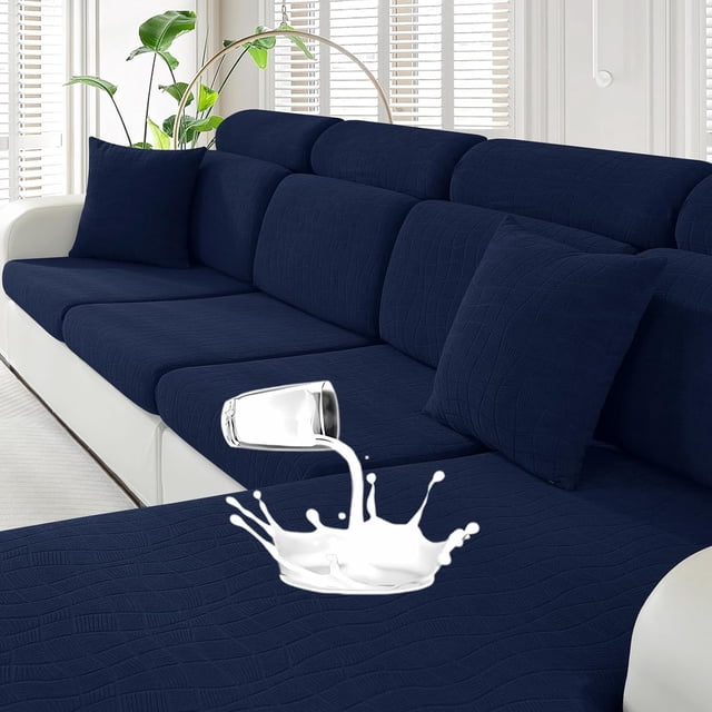 Pieces Couch Cushion Covers for Sectional Sofa Seat Slipcover Stretch Sectional Couch Cover for L Shape Left/Right Chaise with Elastic Bottom ( Seater + Chaise Light )