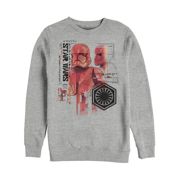 Men's Star Wars: The Rise of Skywalker Sith Trooper Schematic Detail Sweatshirt Athletic Heather 3X Large