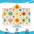 thumbnail image 2 of Pioneer Flower Floral Print Pattern Hooded Bath Towel，60"x35" for Ages 3 To 12 Kids, Quick Dry Lightweight Soft Microfiber Hood Beach Towel Cover Up for Kids, 2 of 7