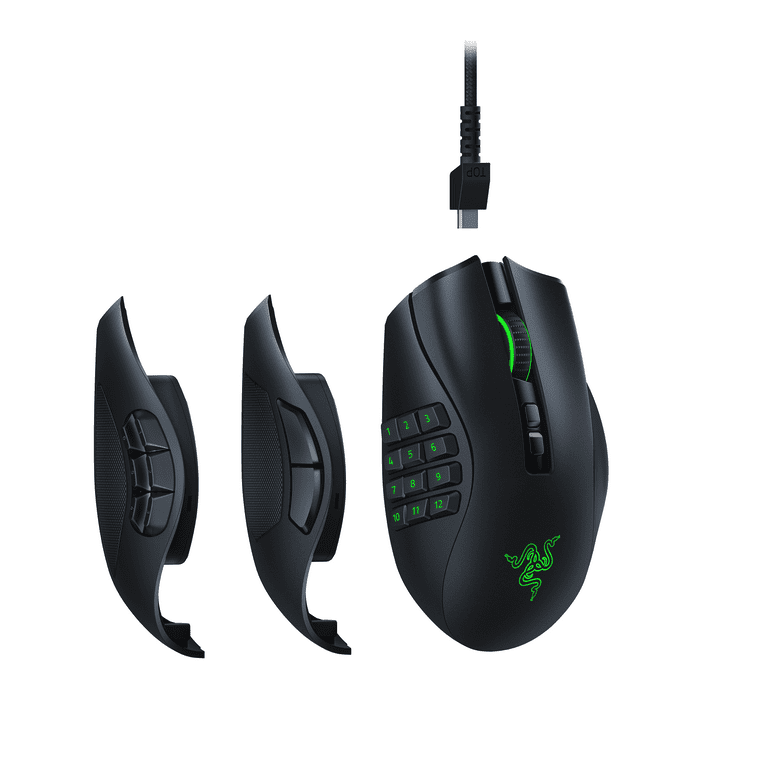 Razer Naga Pro Wireless Optical Gaming Mouse with Interchangeable Side Plates in 2, 6, 12 Button Configurations