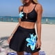 thumbnail image 5 of Traje de baño tankini con estampado floral para mujer, falda deportiva tipo tanga, traje de baño dividido, traje de baño de dos piezas para mujer, trajes de baño tankini para mujer, traje de baño de 2, 5 of 7