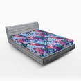 thumbnail image 2 of Ambesonne Wings of Spring Fitted Sheet, Colorful Peony Iris, California King, Aqua Multicolor, 2 of 5