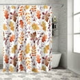 thumbnail image 4 of Fall Shower Curtain Autumn Leaf Shower Curtains for Bathroom Orange Leaves Bath Curtains Sets with Hooks for Autumn Thanksgiving Seasonal Bathroom Decor Polyester Fabric Waterproof 72 x 72 in, 4 of 6